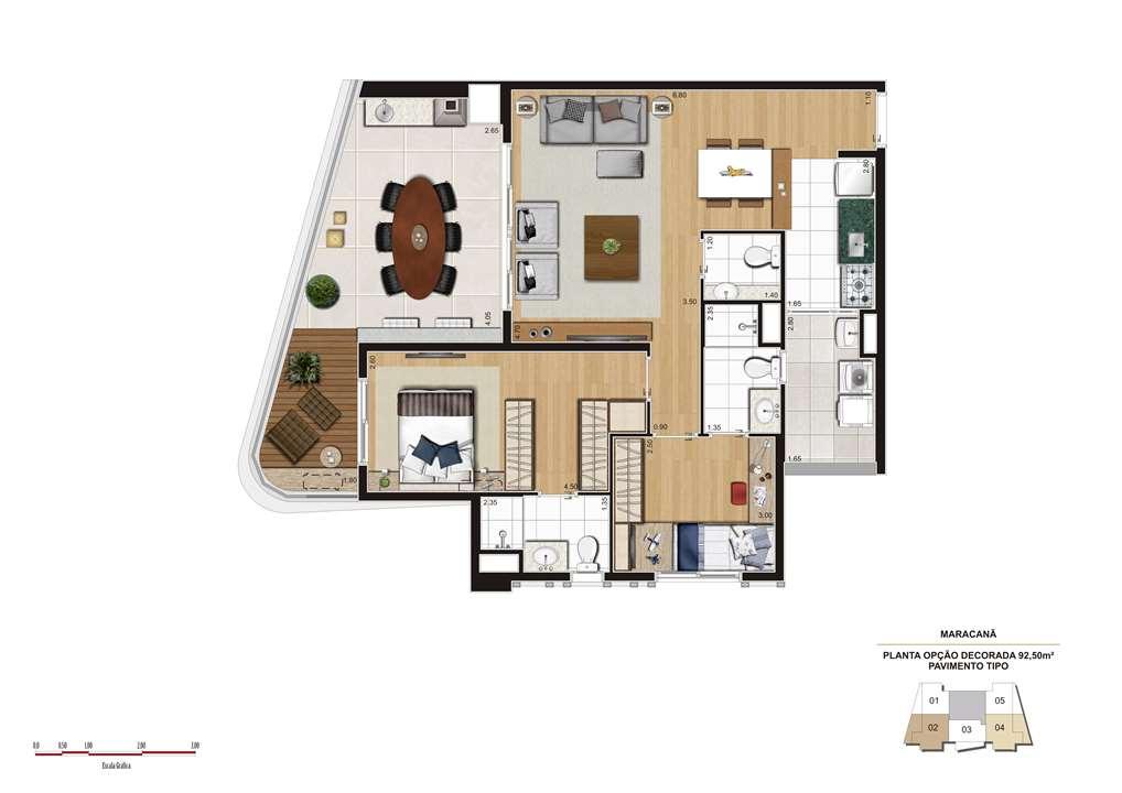 Planta opção 92m² | Cyrela The Year Edition – Alto da Lapa - São Paulo - São Paulo Planta opção 92m² | Cyrela The Year Edition – Apartamento no Alto da Lapa - São Paulo - São Paulo