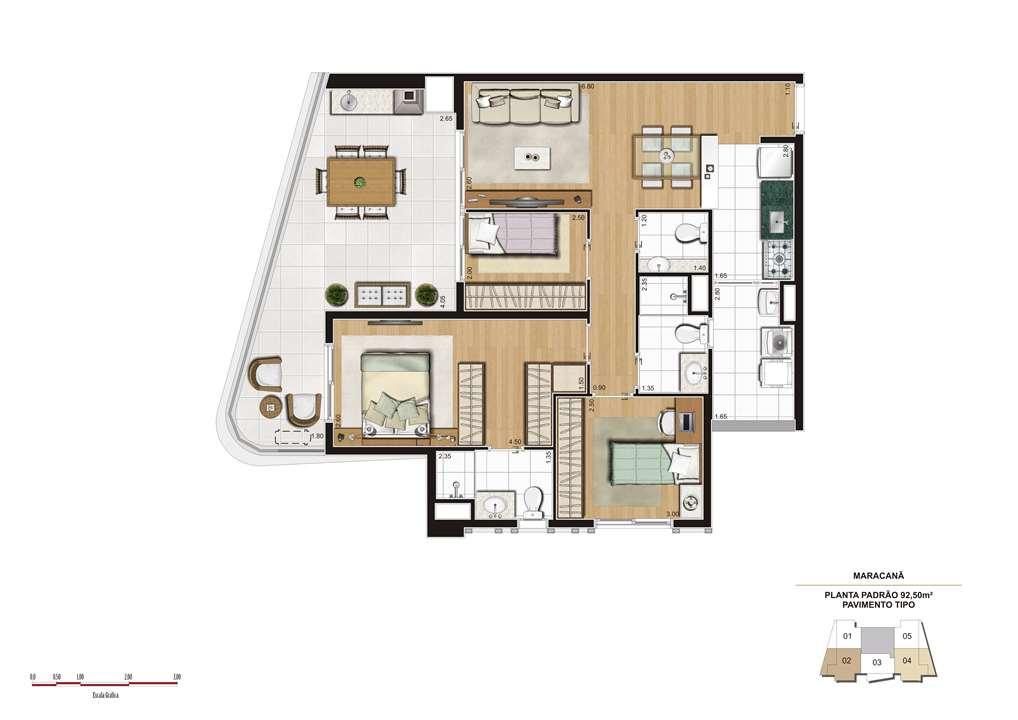 Planta tipo 92m² | Cyrela The Year Edition – Alto da Lapa - São Paulo - São Paulo Planta tipo 92m² | Cyrela The Year Edition – Apartamento no Alto da Lapa - São Paulo - São Paulo