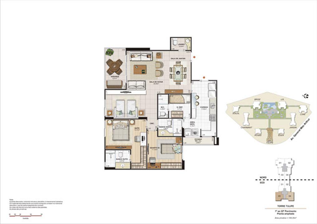 Planta 108,35m² ampliada tulipe | Le Parc Boa Viagem – Boa Viagem - Recife - Pernambuco Planta 108,35m² ampliada tulipe | Le Parc Boa Viagem – Apartamento em Boa Viagem - Recife - Pernambuco