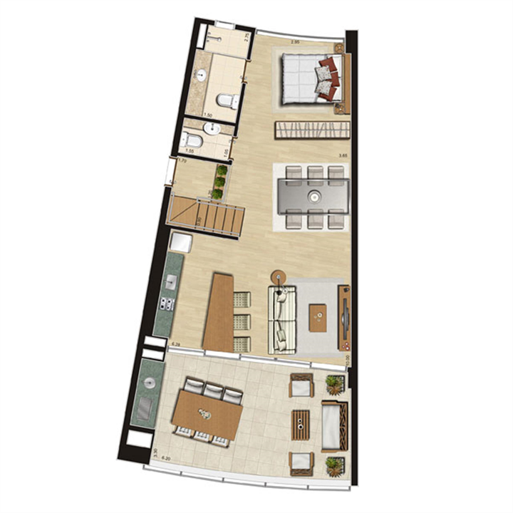 Loft com mezanino | Thera Residence – Berrini - São Paulo - São Paulo Loft com mezanino | Thera Residence – Apartamento na Berrini - São Paulo - São Paulo