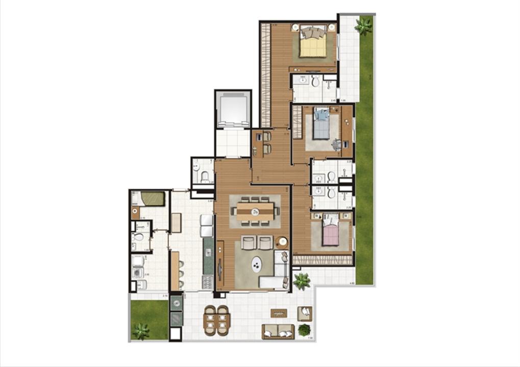 Planta Giardino 180 m² | Luzes da Mooca - Villaggio Luna – Mooca - São Paulo - São Paulo Planta Giardino 180 m² | Luzes da Mooca - Villaggio Luna – Apartamento na Mooca - São Paulo - São Paulo