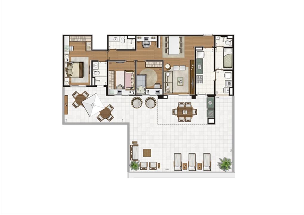 Planta Terrazzo 192 m² | Luzes da Mooca - Villaggio Luna – Mooca - São Paulo - São Paulo Planta Terrazzo 192 m² | Luzes da Mooca - Villaggio Luna – Apartamento na Mooca - São Paulo - São Paulo