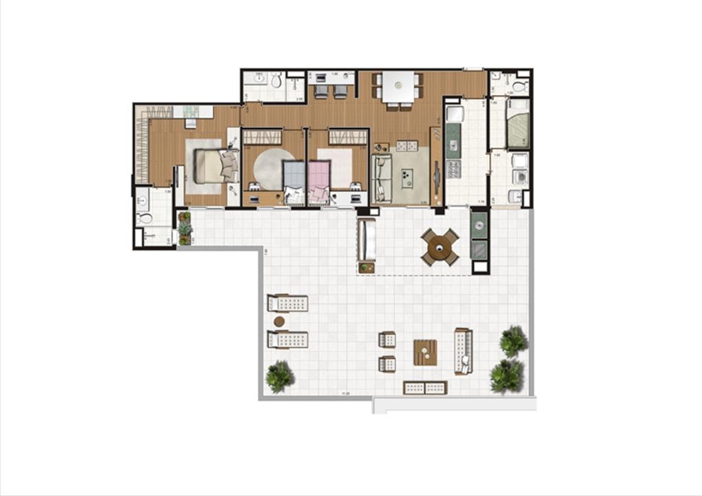 Planta Terrazzo 194 m² | Luzes da Mooca - Villaggio Luna – Mooca - São Paulo - São Paulo Planta Terrazzo 194 m² | Luzes da Mooca - Villaggio Luna – Apartamento na Mooca - São Paulo - São Paulo