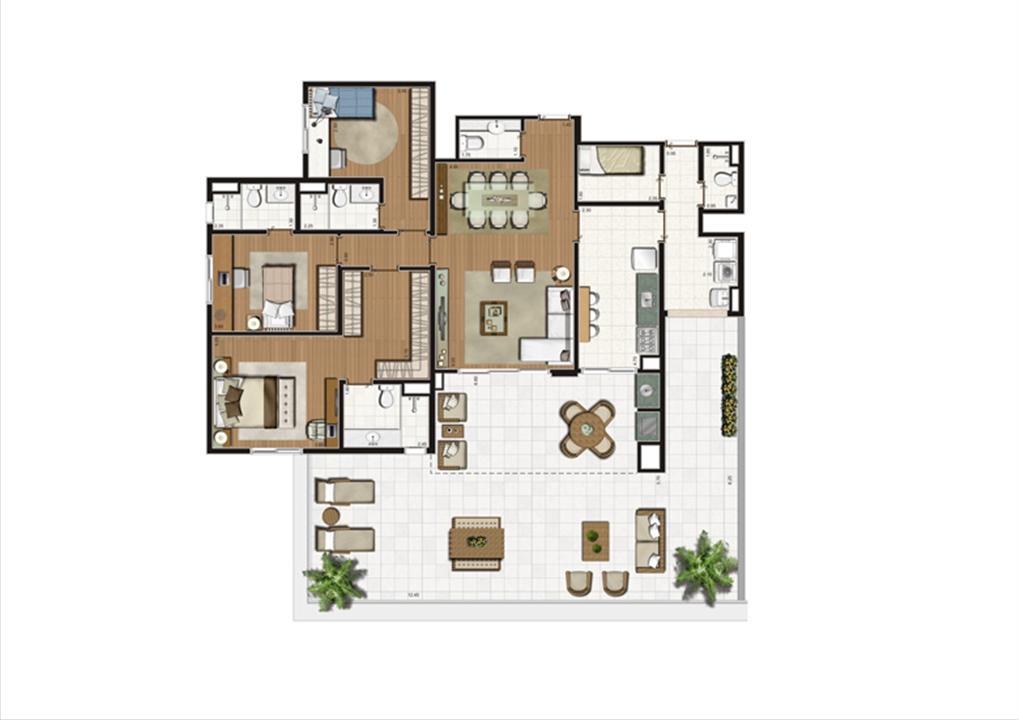 Planta Terrazzo 202 m² | Luzes da Mooca - Villaggio Luna – Mooca - São Paulo - São Paulo Planta Terrazzo 202 m² | Luzes da Mooca - Villaggio Luna – Apartamento na Mooca - São Paulo - São Paulo