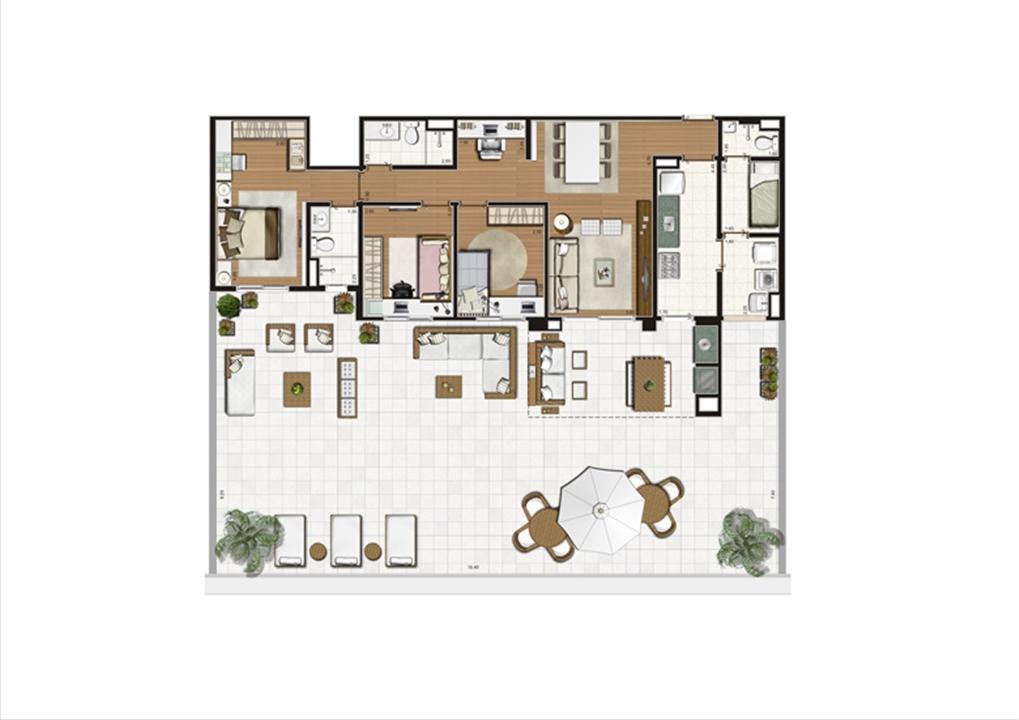 Planta Terrazzo 223 m² | Luzes da Mooca - Villaggio Luna – Mooca - São Paulo - São Paulo Planta Terrazzo 223 m² | Luzes da Mooca - Villaggio Luna – Apartamento na Mooca - São Paulo - São Paulo