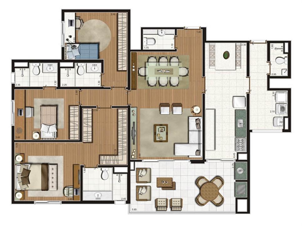 Planta-opção apartamento 141 m² privativos 3 suítes | Luzes da Mooca - Villaggio Luna – Mooca - São Paulo - São Paulo Planta-opção apartamento 141 m² privativos 3 suítes | Luzes da Mooca - Villaggio Luna – Apartamento na Mooca - São Paulo - São Paulo