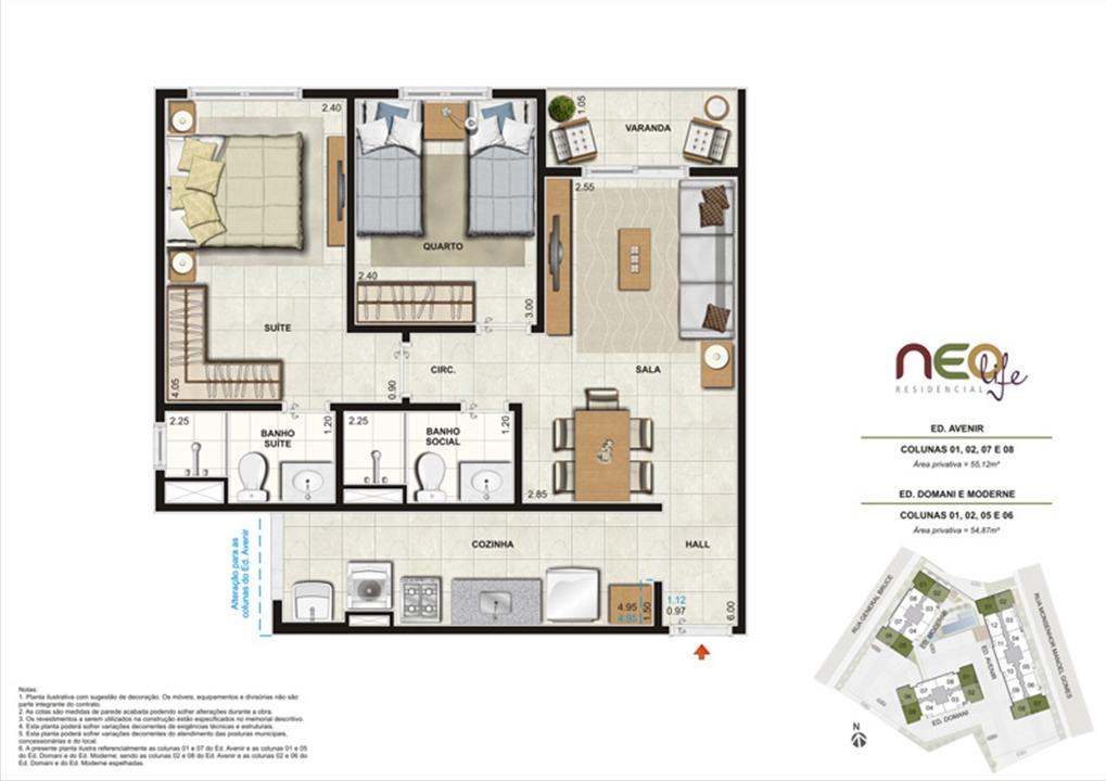 Colunas 1, 2, 5 e 6 | NEO Life Residencial – São Cristovão - Rio de Janeiro - Rio de Janeiro Colunas 1, 2, 5 e 6 | NEO Life Residencial – Apartamento em São Cristovão - Rio de Janeiro - Rio de Janeiro