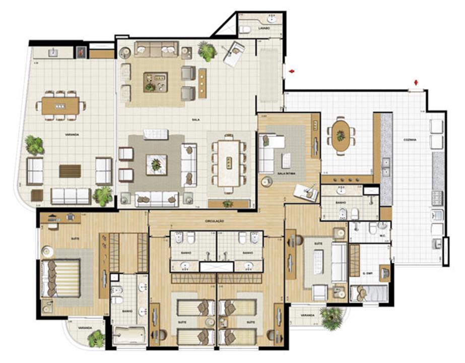 Edifício Flamands - Planta do 1º ao 14º pavto (col. 3 e 4) | Saint Barth – Barra da Tijuca - Rio de Janeiro - Rio de Janeiro Edifício Flamands - Planta do 1º ao 14º pavto (col. 3 e 4) | Saint Barth – Apartamento na Barra da Tijuca - Rio de Janeiro - Rio de Janeiro