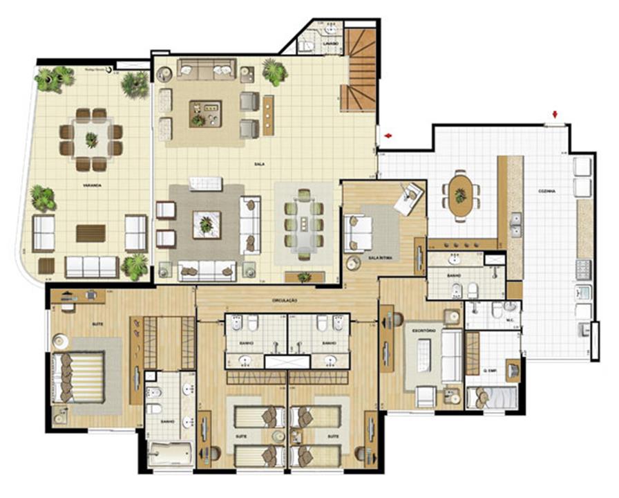Edifício Flamands - Planta do 15º pavto (col. 3 e 4) | Saint Barth – Barra da Tijuca - Rio de Janeiro - Rio de Janeiro Edifício Flamands - Planta do 15º pavto (col. 3 e 4) | Saint Barth – Apartamento na Barra da Tijuca - Rio de Janeiro - Rio de Janeiro