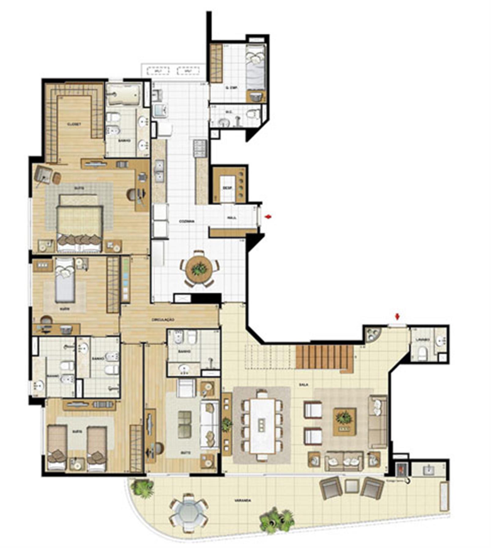 Edifício Le Petit Anse - Planta do 15º pvto. (col. 1) | Saint Barth – Barra da Tijuca - Rio de Janeiro - Rio de Janeiro Edifício Le Petit Anse - Planta do 15º pvto. (col. 1) | Saint Barth – Apartamento na Barra da Tijuca - Rio de Janeiro - Rio de Janeiro