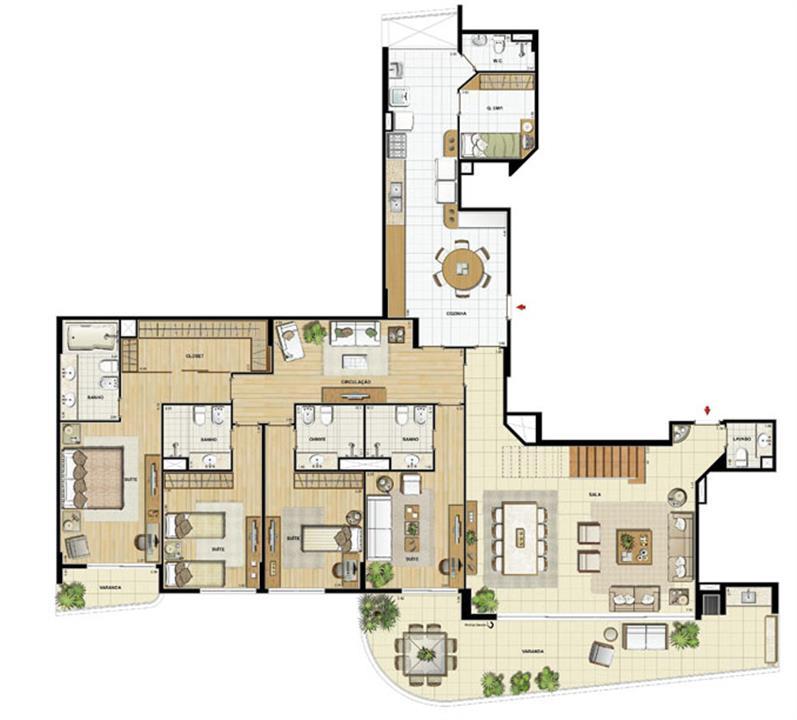 Edifício Le Petit Anse - Planta do 15º pvto. (col. 3) | Saint Barth – Barra da Tijuca - Rio de Janeiro - Rio de Janeiro Edifício Le Petit Anse - Planta do 15º pvto. (col. 3) | Saint Barth – Apartamento na Barra da Tijuca - Rio de Janeiro - Rio de Janeiro