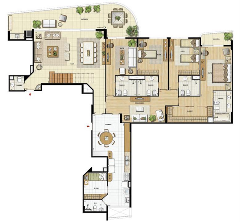 Edifício Le Petit Anse - Planta do 15º pvto. (col. 4) | Saint Barth – Barra da Tijuca - Rio de Janeiro - Rio de Janeiro Edifício Le Petit Anse - Planta do 15º pvto. (col. 4) | Saint Barth – Apartamento na Barra da Tijuca - Rio de Janeiro - Rio de Janeiro