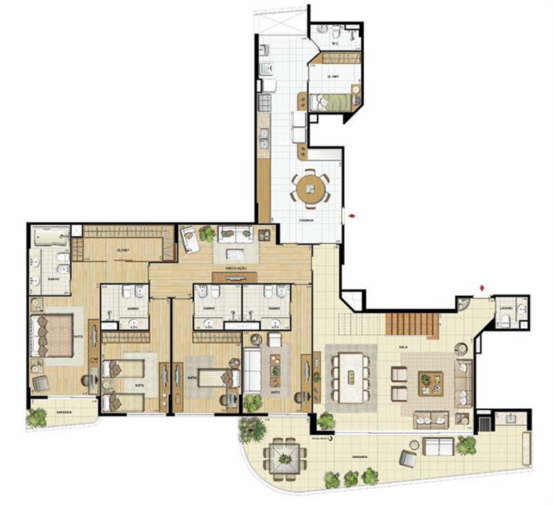Edifício Le Petit Anse - Planta do 15º pvto. (col. 5) | Saint Barth – Barra da Tijuca - Rio de Janeiro - Rio de Janeiro Edifício Le Petit Anse - Planta do 15º pvto. (col. 5) | Saint Barth – Apartamento na Barra da Tijuca - Rio de Janeiro - Rio de Janeiro