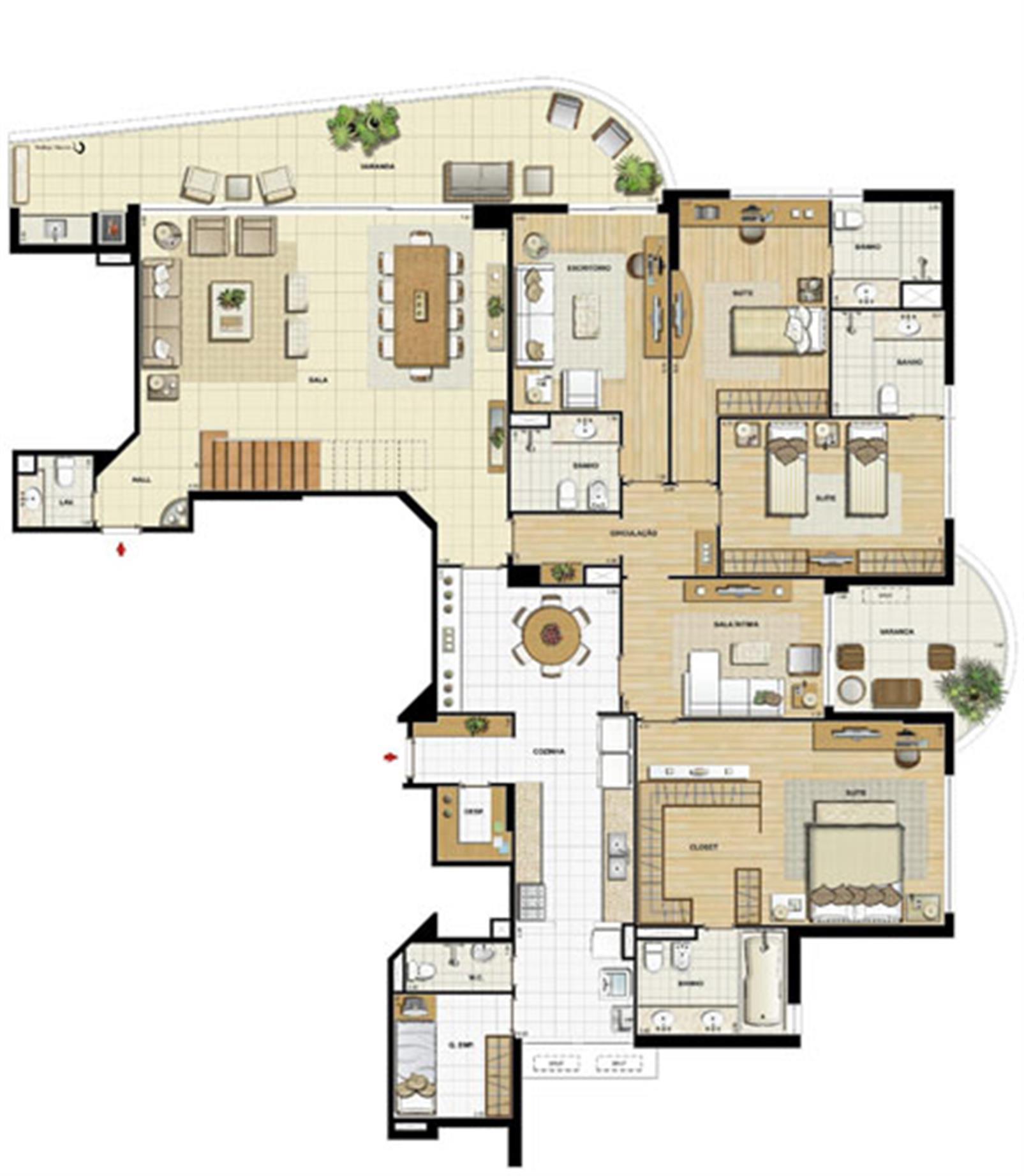 Edifício Le Petit Anse - Planta do 15º pvto. (col. 6) | Saint Barth – Barra da Tijuca - Rio de Janeiro - Rio de Janeiro Edifício Le Petit Anse - Planta do 15º pvto. (col. 6) | Saint Barth – Apartamento na Barra da Tijuca - Rio de Janeiro - Rio de Janeiro