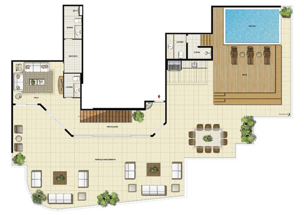 Edifício Le Petit Anse - Planta da dependência do 15º pvto. (col. 5) | Saint Barth – Barra da Tijuca - Rio de Janeiro - Rio de Janeiro Edifício Le Petit Anse - Planta da dependência do 15º pvto. (col. 5) | Saint Barth – Apartamento na Barra da Tijuca - Rio de Janeiro - Rio de Janeiro