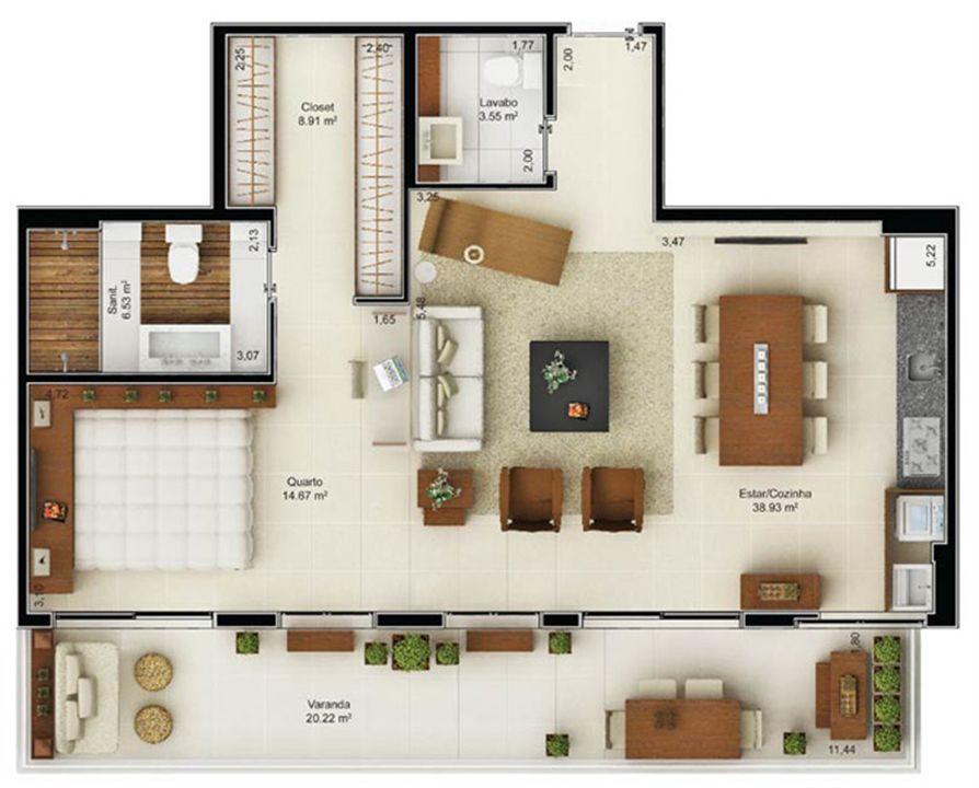 Planta Loft 92,81 m² | Mandarim Salvador Shopping – Ao lado do Salvador Shopping - Salvador - Bahia Planta Loft 92,81 m² | Mandarim Salvador Shopping – Apartamento no Ao lado do Salvador Shopping - Salvador - Bahia
