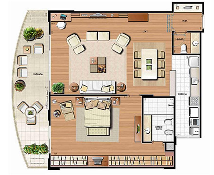Planta 123.22m² | Le Parc Residential Resort – Barra da Tijuca - Rio de Janeiro - Rio de Janeiro Planta 123.22m² | Le Parc Residential Resort – Apartamento na Barra da Tijuca - Rio de Janeiro - Rio de Janeiro