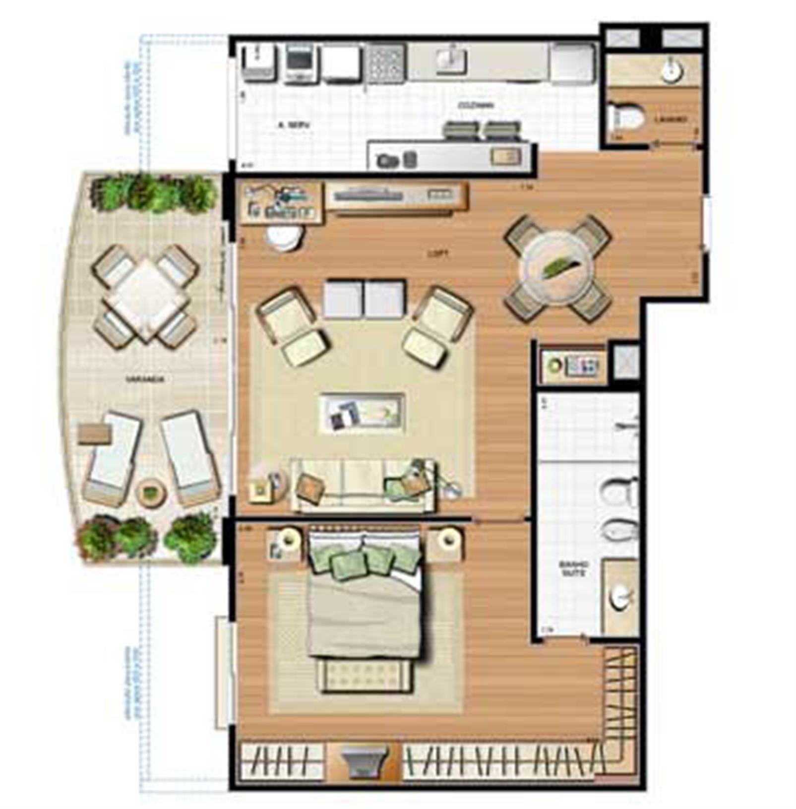 Planta 100.26m² | Le Parc Residential Resort – Barra da Tijuca - Rio de Janeiro - Rio de Janeiro Planta 100.26m² | Le Parc Residential Resort – Apartamento na Barra da Tijuca - Rio de Janeiro - Rio de Janeiro