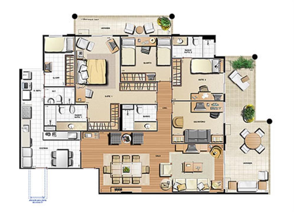 Planta 170,76m² | Le Parc Residential Resort – Barra da Tijuca - Rio de Janeiro - Rio de Janeiro Planta 170,76m² | Le Parc Residential Resort – Apartamento na Barra da Tijuca - Rio de Janeiro - Rio de Janeiro