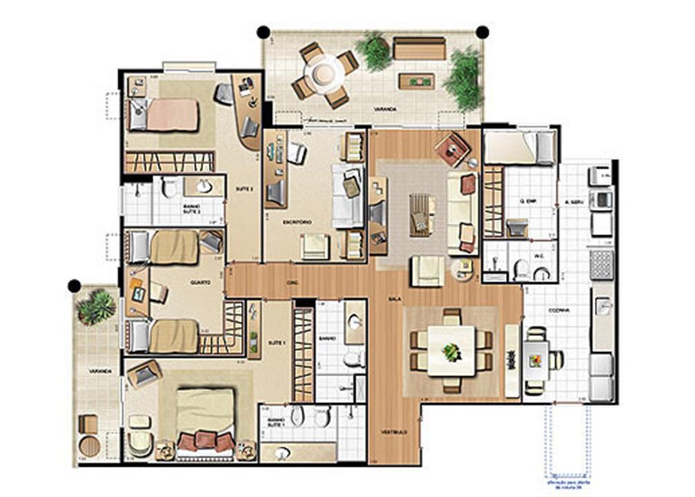Planta 148,71m² | Le Parc Residential Resort – Barra da Tijuca - Rio de Janeiro - Rio de Janeiro Planta 148,71m² | Le Parc Residential Resort – Apartamento na Barra da Tijuca - Rio de Janeiro - Rio de Janeiro