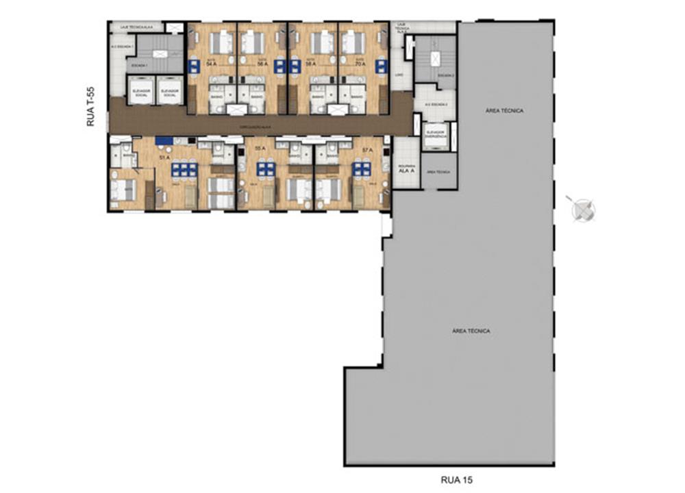 Planta 21º Pavimento | Blend - HotelStyle – Setor Marista - Goiânia - Goiás Planta 21º Pavimento | Blend - HotelStyle – Apartamento no Setor Marista - Goiânia - Goiás