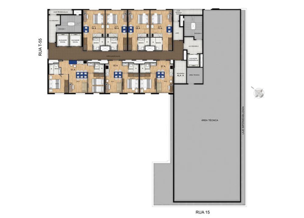 Planta 22º Pavimento | Blend - HotelStyle – Setor Marista - Goiânia - Goiás Planta 22º Pavimento | Blend - HotelStyle – Apartamento no Setor Marista - Goiânia - Goiás