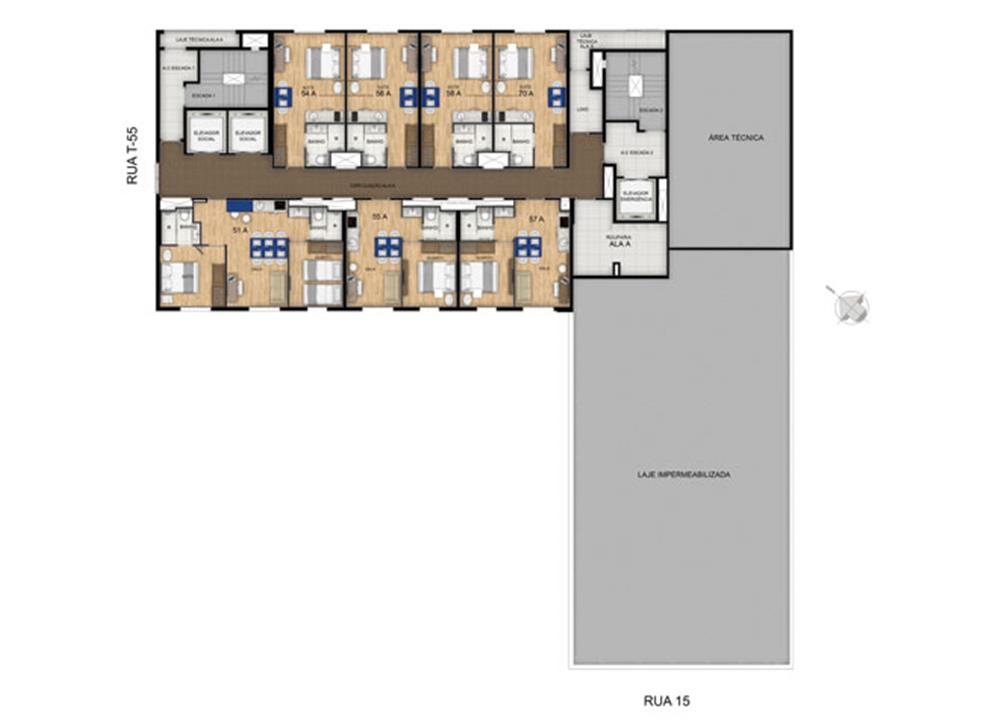 Planta 23º Pavimento | Blend - HotelStyle – Setor Marista - Goiânia - Goiás Planta 23º Pavimento | Blend - HotelStyle – Apartamento no Setor Marista - Goiânia - Goiás
