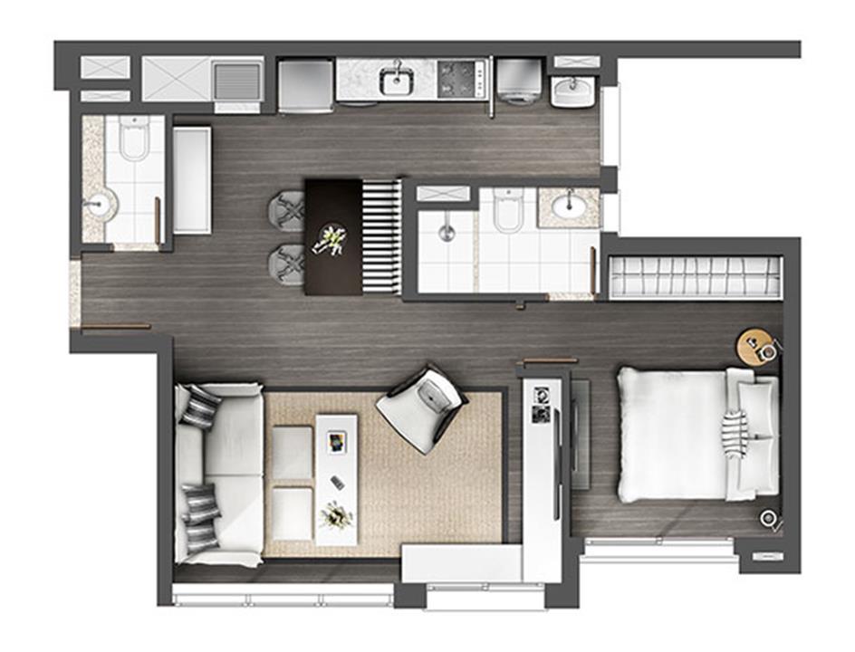 Apartamento 1D 60m² Living estendido | Axis - Home – Petrópolis - Porto Alegre - Rio Grande do Sul Apartamento 1D 60m² Living estendido | Axis - Home – Apartamento no Petrópolis - Porto Alegre - Rio Grande do Sul