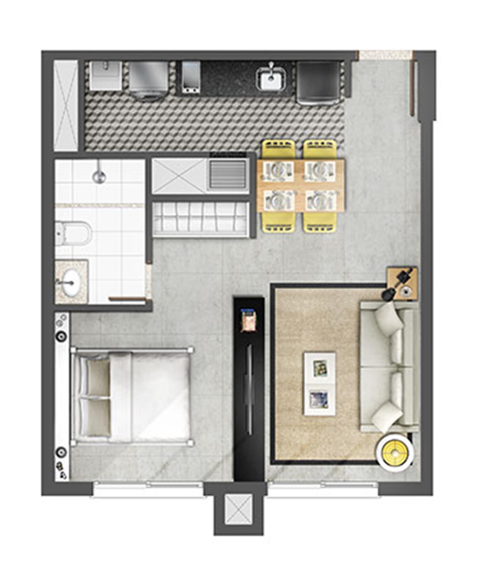 Estudio 45m² | Axis - Home – Petrópolis - Porto Alegre - Rio Grande do Sul Estudio 45m² | Axis - Home – Apartamento no Petrópolis - Porto Alegre - Rio Grande do Sul