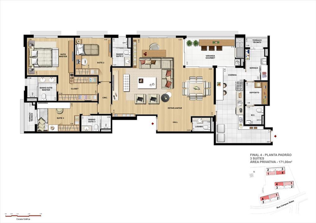 3 Suítes - 171m² | Grand Vert – Juvevê - Curitiba - Paraná 3 Suítes - 171m² | Grand Vert – Apartamento no Juvevê - Curitiba - Paraná