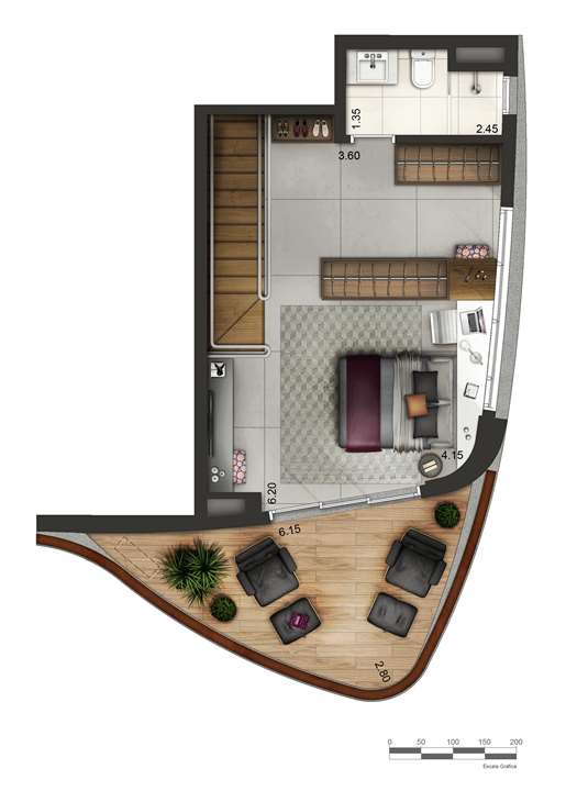 Apartamento tipo 4 - Duplex superior P2 | Cyrela by Pininfarina – Vila Olímpia - São Paulo - São Paulo Apartamento tipo 4 - Duplex superior P2 | Cyrela by Pininfarina – Apartamento na Vila Olímpia - São Paulo - São Paulo