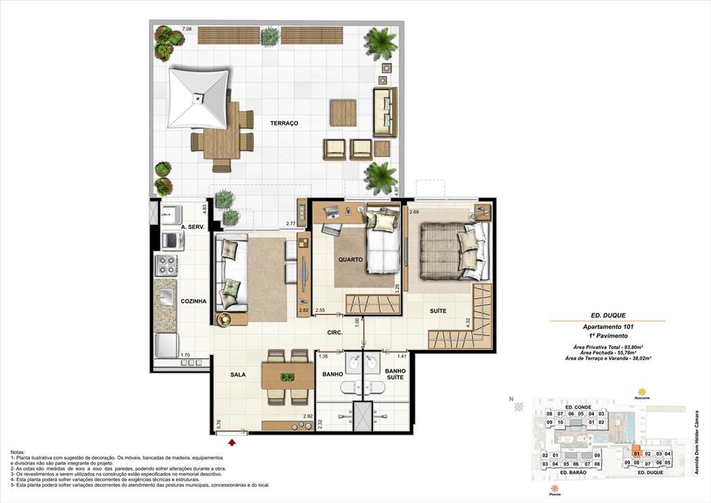 Ed. Duque 1º pavimento Apartamento 101 de 93,80m2 com 01 suíte | Nobre Norte Clube Residencial – Cachambi - Rio de Janeiro - Rio de Janeiro Ed. Duque 1º pavimento Apartamento 101 de 93,80m2 com 01 suíte | Nobre Norte Clube Residencial – Apartamento no Cachambi - Rio de Janeiro - Rio de Janeiro