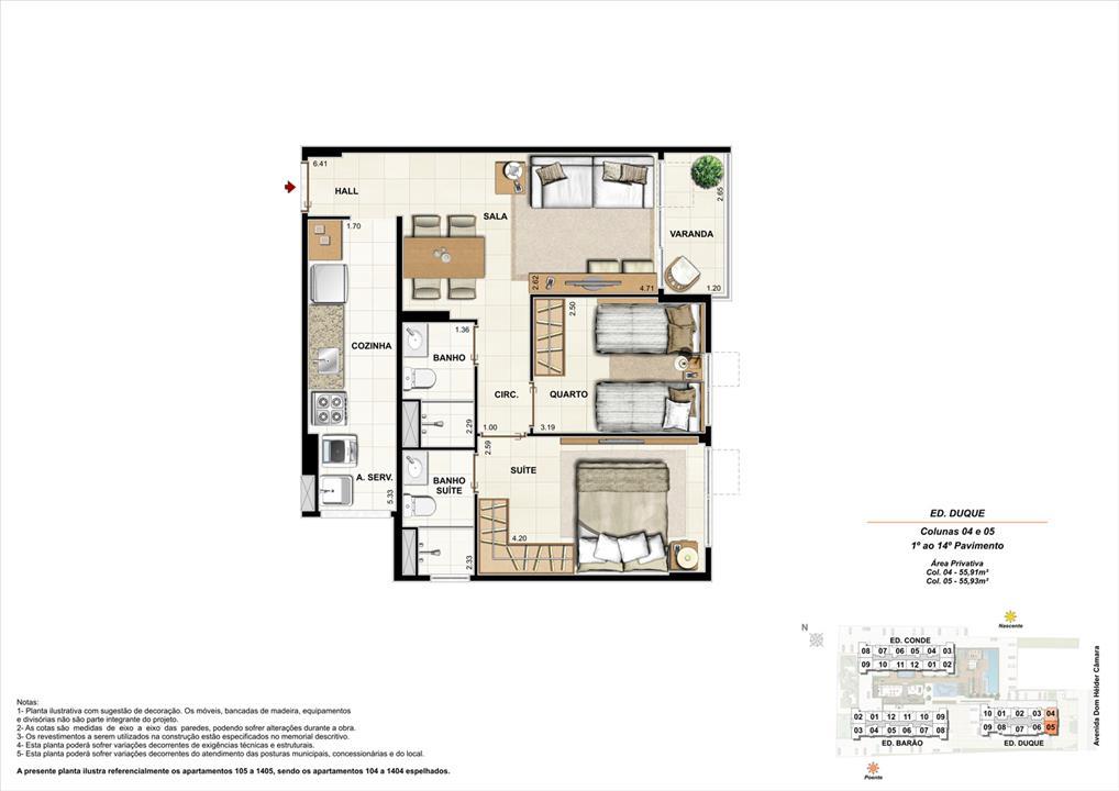 Ed. Duque Coluna 4 e 5 Apartamento de 55,91m2 com 01 suíte | Nobre Norte Clube Residencial – Cachambi - Rio de Janeiro - Rio de Janeiro Ed. Duque Coluna 4 e 5 Apartamento de 55,91m2 com 01 suíte | Nobre Norte Clube Residencial – Apartamento no Cachambi - Rio de Janeiro - Rio de Janeiro