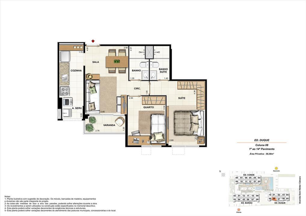 Ed. Duque Coluna 8 Apartamento de 56,08m2 com 01 suíte | Nobre Norte Clube Residencial – Cachambi - Rio de Janeiro - Rio de Janeiro Ed. Duque Coluna 8 Apartamento de 56,08m2 com 01 suíte | Nobre Norte Clube Residencial – Apartamento no Cachambi - Rio de Janeiro - Rio de Janeiro