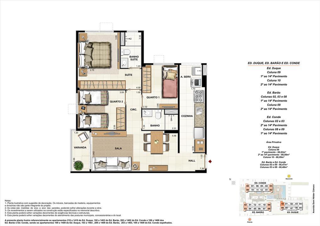 Ed. Duque, Ed. Barão, Ed. Conde Coluna 2,3,8,9 e 10 Apartamento de 66,08m2 com 01 suíte | Nobre Norte Clube Residencial – Cachambi - Rio de Janeiro - Rio de Janeiro Ed. Duque, Ed. Barão, Ed. Conde Coluna 2,3,8,9 e 10 Apartamento de 66,08m2 com 01 suíte | Nobre Norte Clube Residencial – Apartamento no Cachambi - Rio de Janeiro - Rio de Janeiro