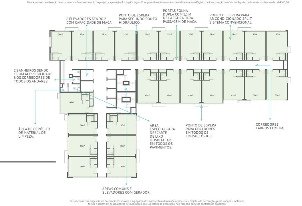 Pavimento Tipo | MEDPLEX - Torre Norte – Santana - Porto Alegre - Rio Grande do Sul Pavimento Tipo | MEDPLEX - Torre Norte – Salas Comerciais no Santana - Porto Alegre - Rio Grande do Sul