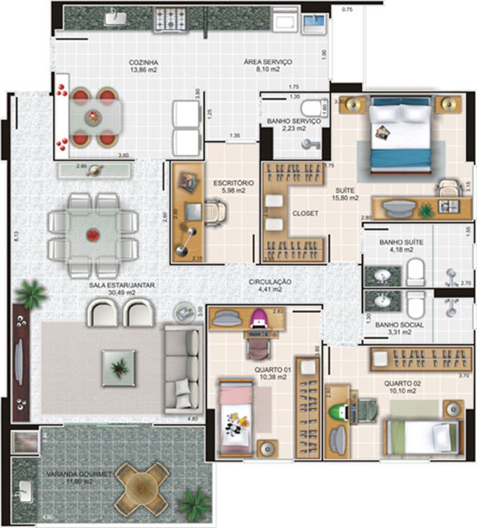 Planta apartamento 3 | Edifício Caiobás – Laranjeiras - Serra - Espírito Santo Planta apartamento 3 | Edifício Caiobás – Apartamento em Laranjeiras - Serra - Espírito Santo