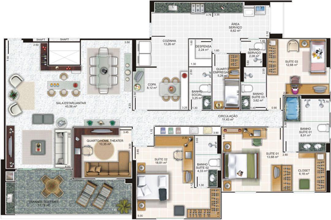 Planta cobertura 1 | Edifício Caiobás – Laranjeiras - Serra - Espírito Santo Planta cobertura 1 | Edifício Caiobás – Apartamento em Laranjeiras - Serra - Espírito Santo