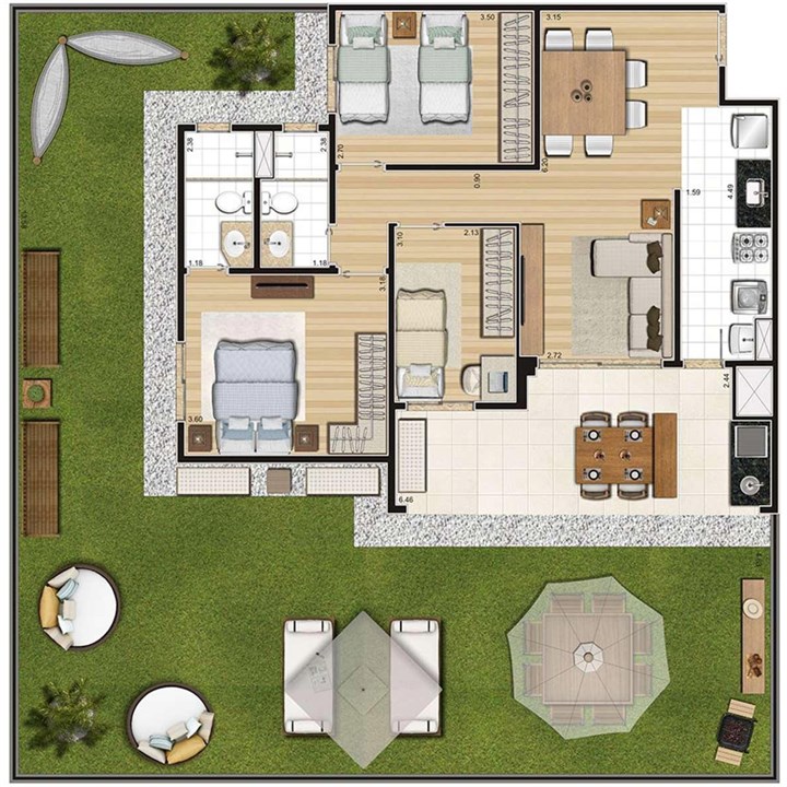 Planta do apartamento garden | Cyrela Cypriani 955 Ipiranga – Ipiranga - São Paulo - São Paulo Planta do apartamento garden | Cyrela Cypriani 955 Ipiranga – Apartamento no Ipiranga - São Paulo - São Paulo