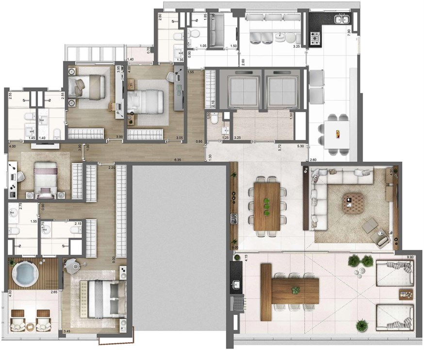 PLANTA TIPO FINAL 1 – 278M² | One Sixty – Vila Olímpia - São Paulo - São Paulo PLANTA TIPO FINAL 1 – 278M² | One Sixty – Apartamento na Vila Olímpia - São Paulo - São Paulo