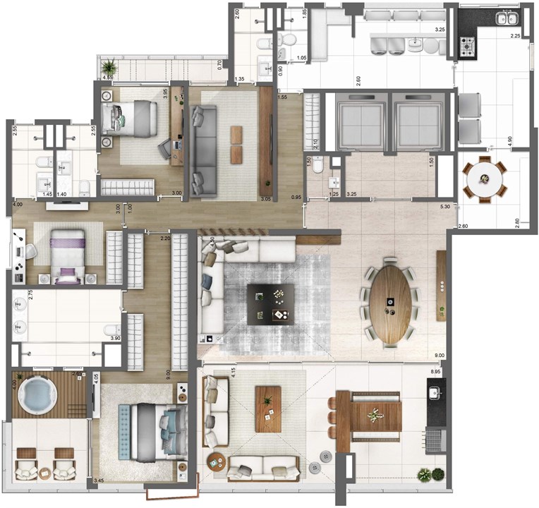PLANTA TIPO FINAL 1 – 275M² | One Sixty – Vila Olímpia - São Paulo - São Paulo PLANTA TIPO FINAL 1 – 275M² | One Sixty – Apartamento na Vila Olímpia - São Paulo - São Paulo