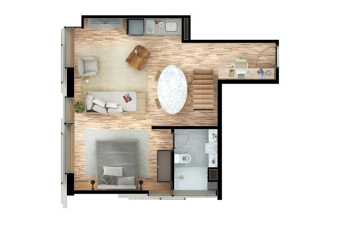Cobertura Duplex 2 Suítes 81m² Pavimento Inferior | Nomad – Moema - São Paulo - São Paulo Cobertura Duplex 2 Suítes 81m² Pavimento Inferior | Nomad – Apartamento em Moema - São Paulo - São Paulo