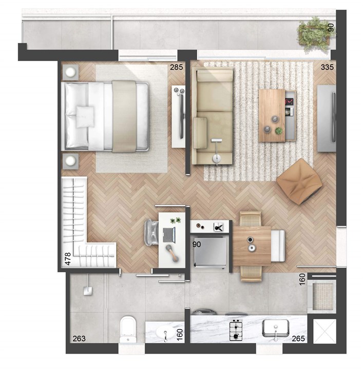 1 Dormitório 53m² com Sacada | NY, 205 – Auxiliadora - Porto Alegre - Rio Grande do Sul 1 Dormitório 53m² com Sacada | NY, 205 – Apartamento no Auxiliadora - Porto Alegre - Rio Grande do Sul