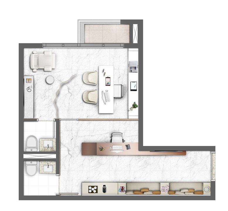 Planta ilustrada do consultório 47m² | MEDPLEX CAMPINAS – Guanabara - Campinas - São Paulo Planta ilustrada do consultório 47m² | MEDPLEX CAMPINAS – Consultório no Guanabara - Campinas - São Paulo