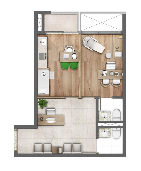 Planta ilustrada do consultório 44m² | MEDPLEX CAMPINAS – Guanabara - Campinas - São Paulo Planta ilustrada do consultório 44m² | MEDPLEX CAMPINAS – Consultório no Guanabara - Campinas - São Paulo