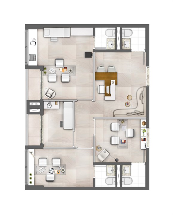 Planta ilustrada do consultório junção 85m² | MEDPLEX CAMPINAS – Guanabara - Campinas - São Paulo Planta ilustrada do consultório junção 85m² | MEDPLEX CAMPINAS – Consultório no Guanabara - Campinas - São Paulo