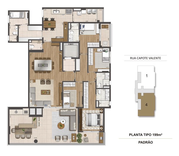 Planta Tipo 199 m² | Cyrela Haus by YOO – Pinheiros - São Paulo - São Paulo Planta Tipo 199 m² | Cyrela Haus by YOO – Apartamento em Pinheiros - São Paulo - São Paulo