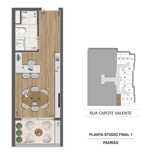 Planta Studio Final 1 | Cyrela Haus by YOO – Pinheiros - São Paulo - São Paulo Planta Studio Final 1 | Cyrela Haus by YOO – Apartamento em Pinheiros - São Paulo - São Paulo