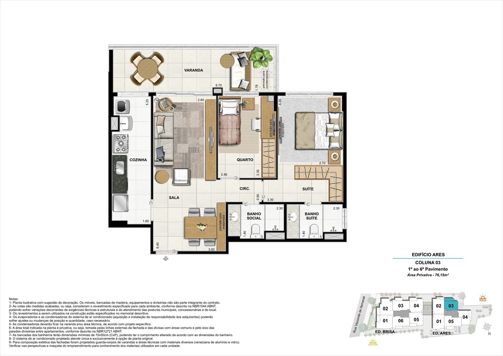 Bloco 02 Coluna 03 - 76,15m² | Aura Tijuca – Tijuca - Rio de Janeiro - Rio de Janeiro Bloco 02 Coluna 03 - 76,15m² | Aura Tijuca – Apartamento na Tijuca - Rio de Janeiro - Rio de Janeiro