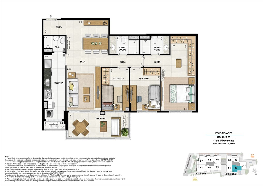 Bloco 02 Coluna 05 - 97,46m² | Aura Tijuca – Tijuca - Rio de Janeiro - Rio de Janeiro Bloco 02 Coluna 05 - 97,46m² | Aura Tijuca – Apartamento na Tijuca - Rio de Janeiro - Rio de Janeiro